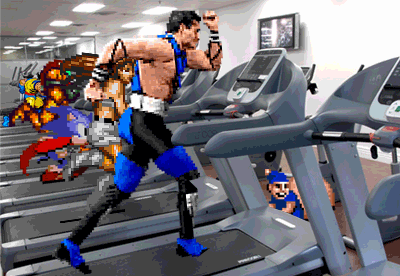 Video-Games-classic-characters-hitting-up-the-treadmill